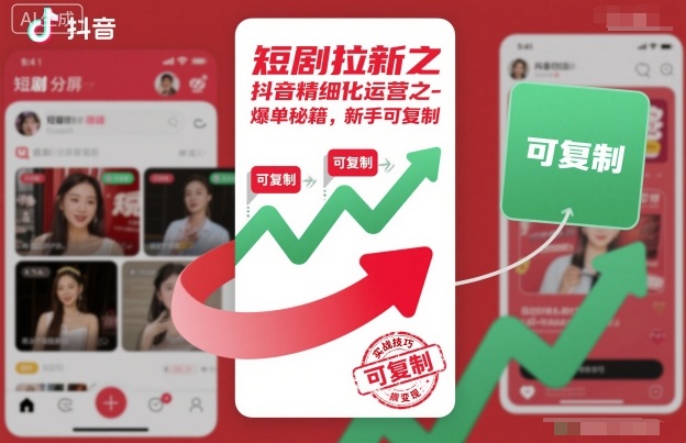 短剧拉新之抖音精细化运营之爆单秘籍，新手可复制-子比社区