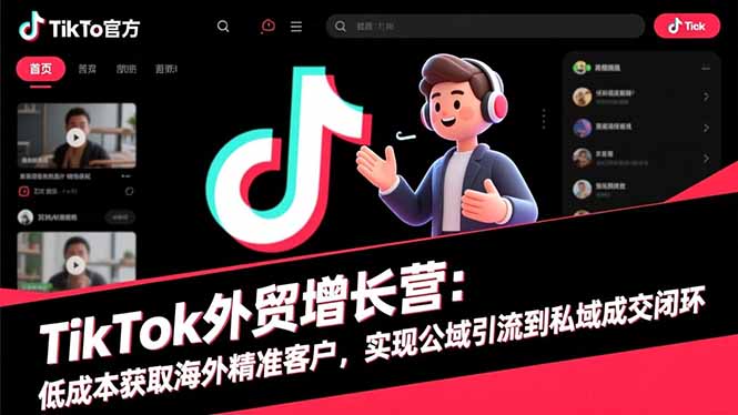 TikTok外贸增长营：低成本获取海外精准客户，实现公域引流到私域成交闭环-子比社区