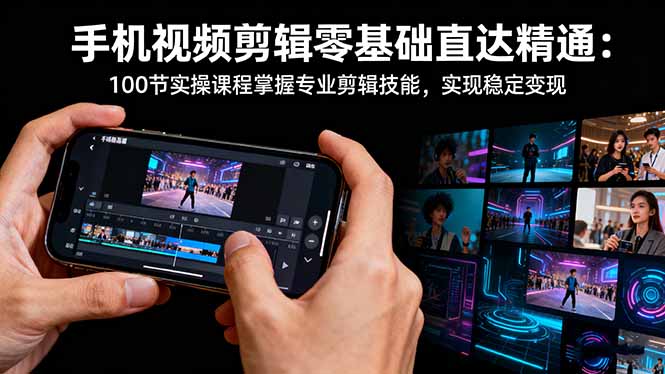 手机视频剪辑零基础直达精通：100节实操课程掌握专业剪辑技能，实现稳...-子比社区