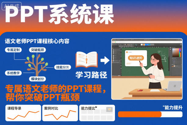 PPT系统课，专属语文老师的PPT课程，帮你突破PPT瓶颈-子比社区