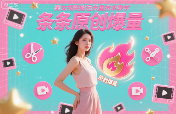 美女视频搬运去重技术教学，条条原创爆量-子比社区