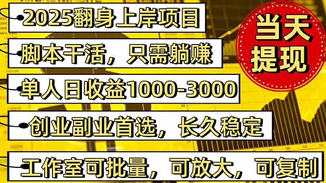 2025翻身上岸项目脚本干活，内部客户经理内部开号，单人日收益1000-300...-子比社区