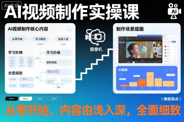 AI视频制作实操课，从零开始，内容由浅入深，全面细致-子比社区