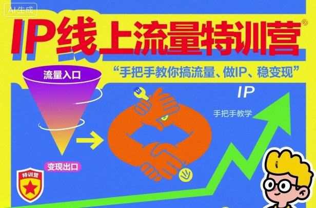 IP线上流量特训营,手把手教你搞流量、做IP、稳变现-子比社区