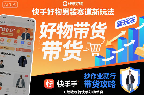 快手好物男装赛道新玩法，抄作业就行，0经验玩转快手好物带货-子比社区