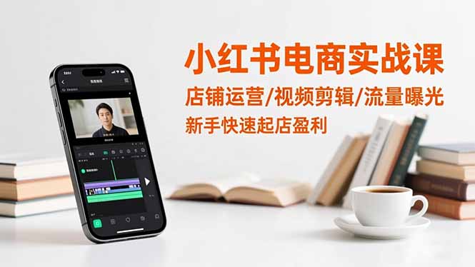 小红书电商实战课：店铺运营/视频剪辑/流量曝光，新手快速起店盈利-子比社区