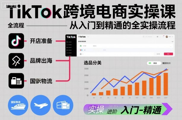 TikTok跨境电商实操课，从入门到精通的全实操流程-子比社区