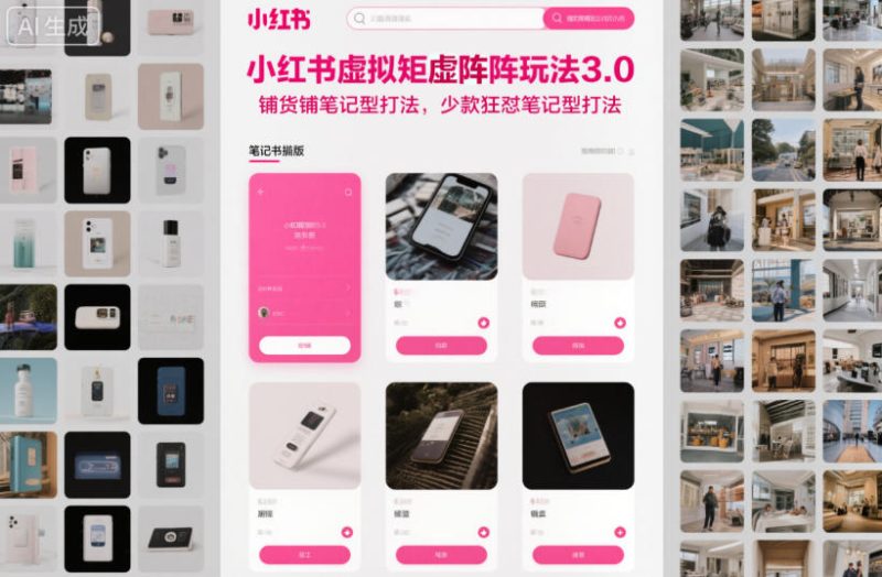 小红书虚拟矩阵玩法3.0，铺货铺笔记型打法，少款狂怼笔记型打法-子比社区