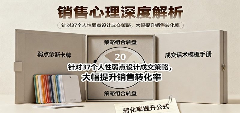 销售心理深度解析：针对37个人性弱点设计成交策略，大幅提升销售转化率！-子比社区