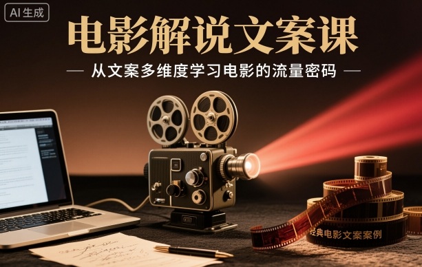 电影解说文案课，从文案多维度学习电影的流量密码-子比社区