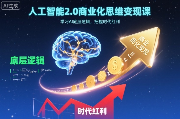 人工智能2.0商业化思维变现课，学习AI底层逻辑，把握时代红利-子比社区