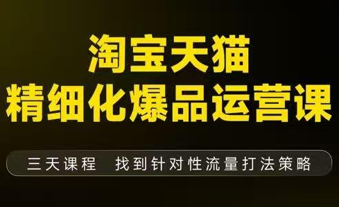 猫课子幽·淘宝天猫精细化爆品运营【音频+字幕+文档】(9月12-14杭州线下课)-子比社区