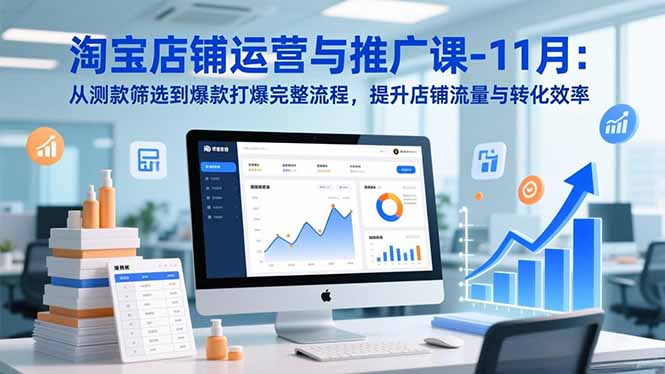 淘宝店铺运营与推广课-11月：从测款筛选到爆款打爆完整流程，提升店铺流量与转化效率-子比社区