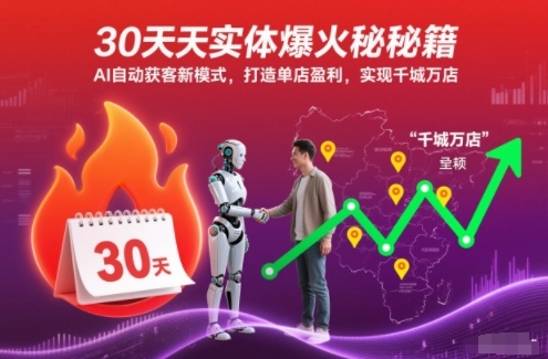 30天实体爆火秘籍，AI自动获客新模式，打造单店盈利，实现千城万店-子比社区
