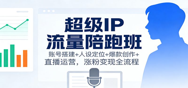 超级IP流量陪跑班：账号搭建+人设定位+爆款创作+直播运营，涨粉变现全流程-子比社区