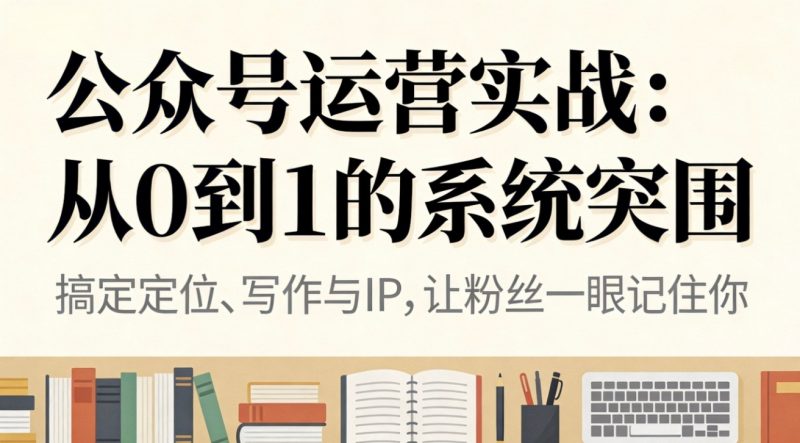 公众号运营实战：从0到1的系统突围-子比社区