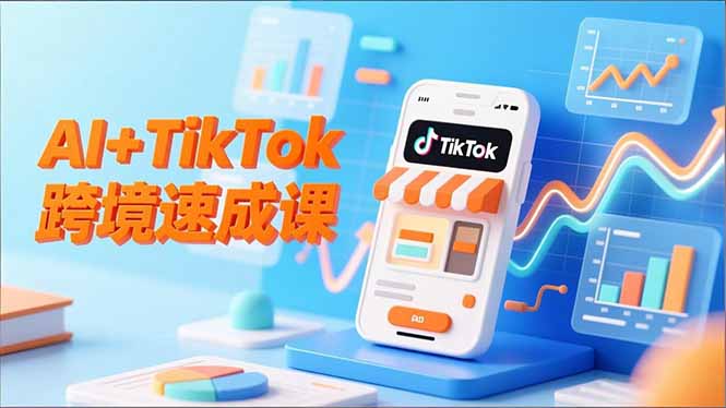 AI+TikTok跨境速成课，智能翻译、店铺定位、流程拆解，7天高效上线运营-子比社区