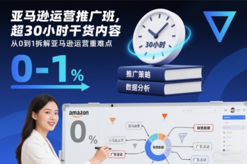 亚马逊运营推广班，超30小时干货内容，从0到1拆解亚马逊运营重难点-子比社区