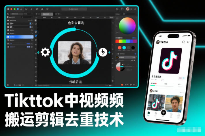 Tiktok中视频纯搬运剪辑去重技术，外来技术，自行测试-子比社区