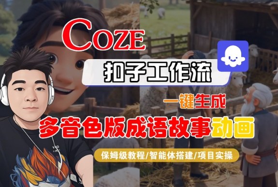 Coze扣子智能体工作流一键生成“多音色版成语故事“动画，全流程保姆级教学-子比社区